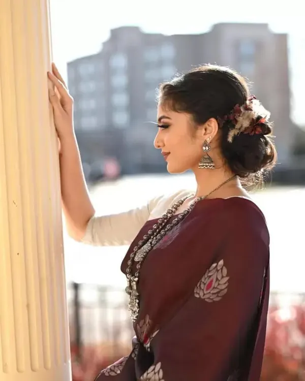 Maroon_Printed_Saree_With_Blouse_for_Women