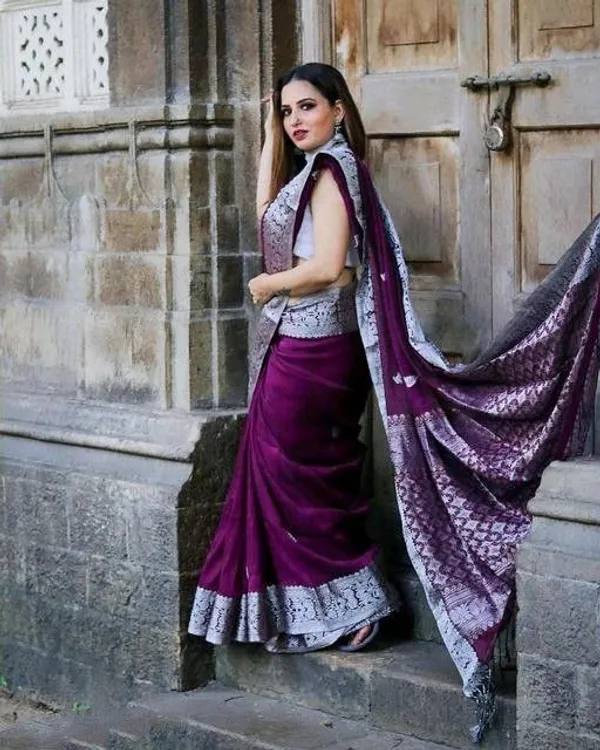 Purple_Patterned_Saree_for_Women