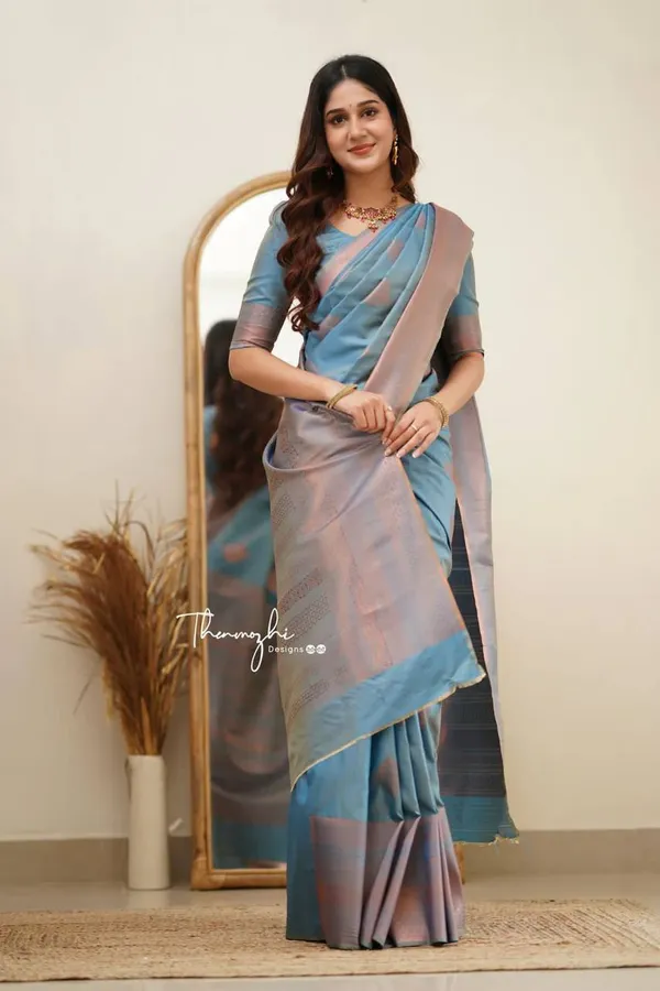 Blue_Printed_Saree_With_Pink_Border_for_Women