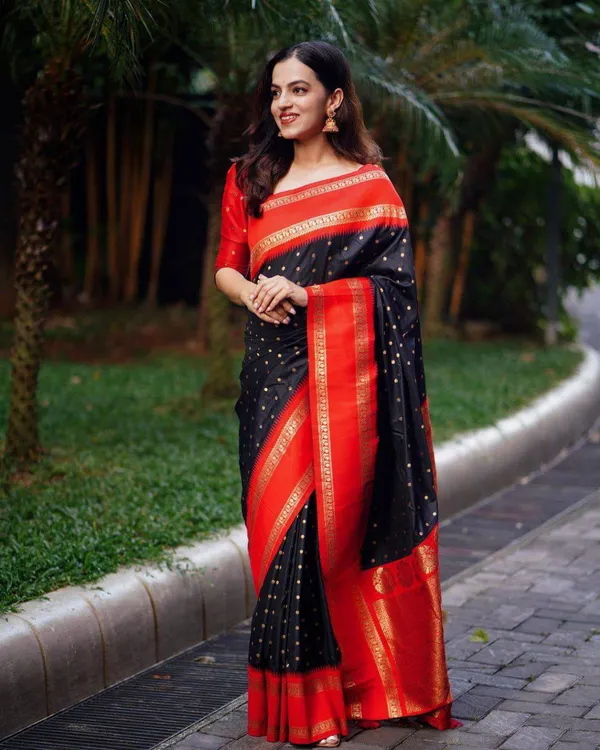 Red_And_Black_Traditional_Saree_for_Women