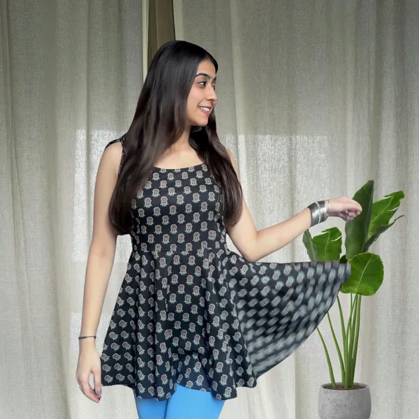 Black_Adjustable_Peplum_Kurti