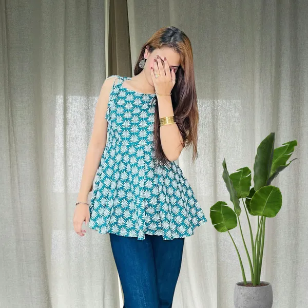 Green_Adjustable_Peplum_Kurti