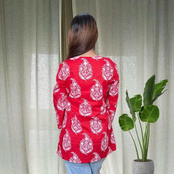 Red_Bell_Sleeves_Short_Kurti