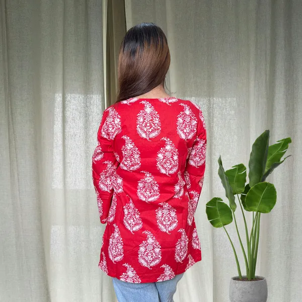 Red_Bell_Sleeves_Short_Kurti