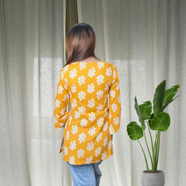 Mustard_Bell_Sleeves_Short_Kurti