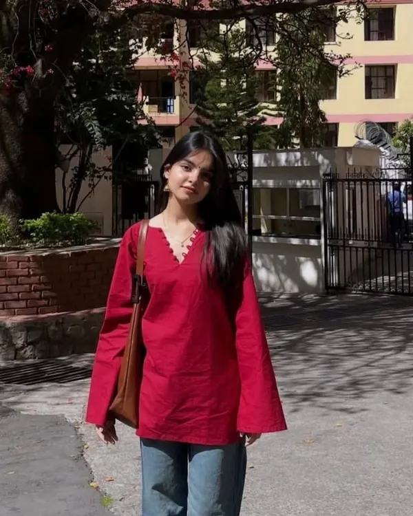 Chaand_Short_Kurti_Crimson_Red