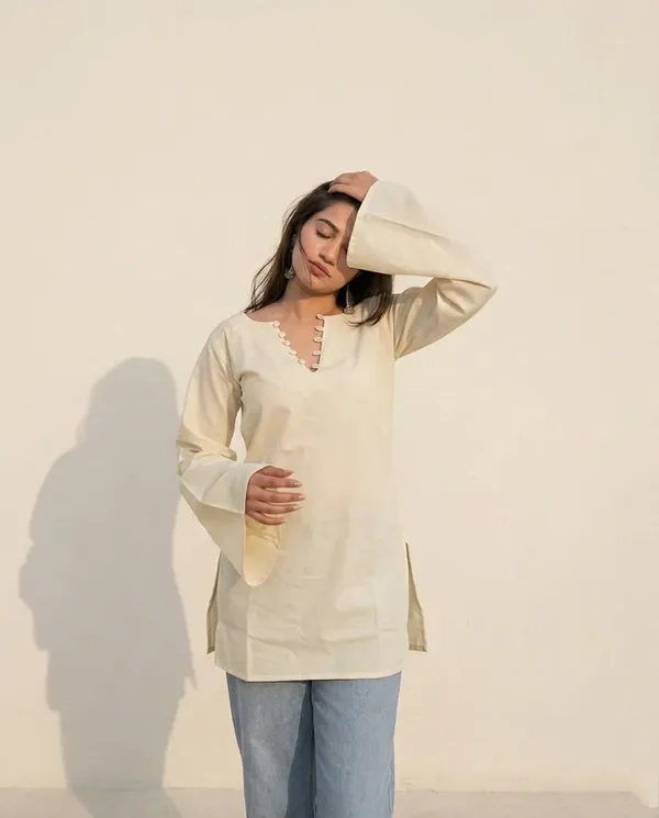 Chaand_Short_Kurti_Ivory_Cream