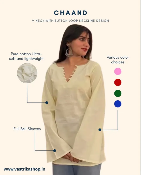 Chaand_Short_Kurti_Ivory_Cream