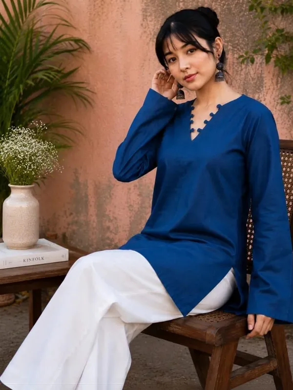 Chaand_Short_Kurti_Navy_Blue