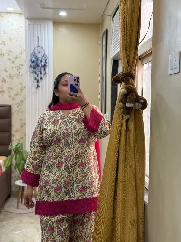 Multicolour_Pure_Cotton_Farshi_Set_With_Dupatta
