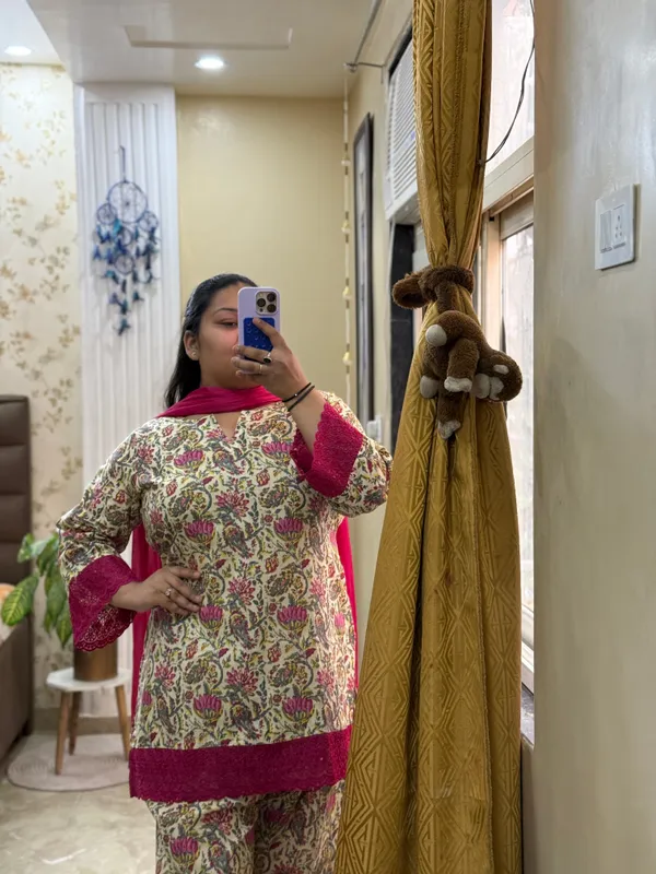 Multicolour_Pure_Cotton_Farshi_Set_With_Dupatta