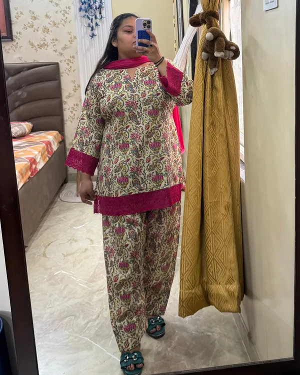 Multicolour_Pure_Cotton_Farshi_Set_With_Dupatta
