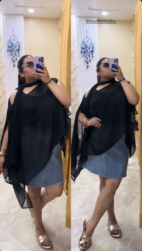 Black_Georgette_Cape_Shirt_With_Neck_Stole