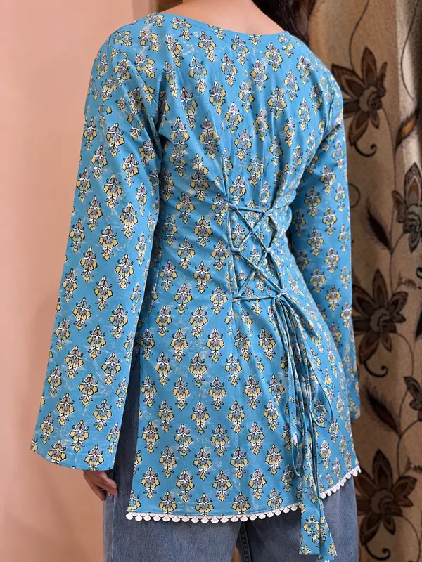 Aasmani_Back_Corset_Short_Kurti