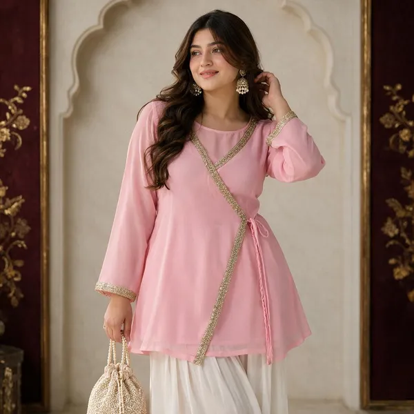 Blush_Pink_Wrap_Style_Short_Kurti
