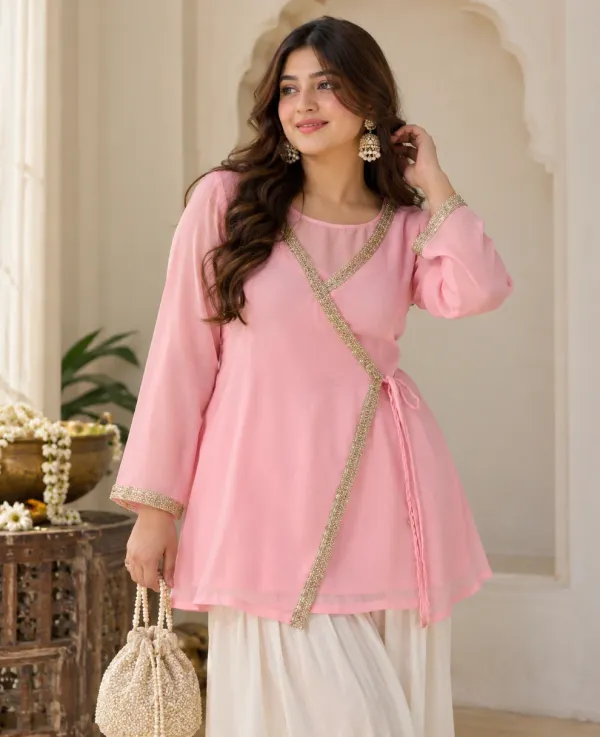 Blush_Pink_Wrap_Style_Short_Kurti