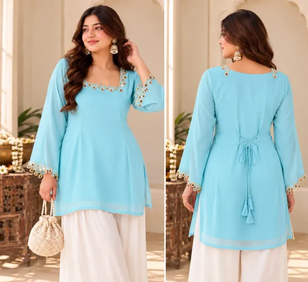 Powder_Blue_Lace_Short_Kurti