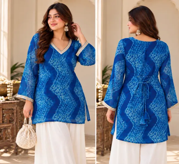 Royal_Blue_Printed_Short_Kurti