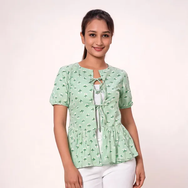Pastel_Green_Pure_Cotton_Front_Tie_Peplum_Top_For_Women