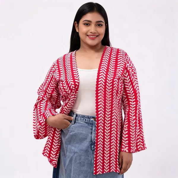 Red_Pure_Cotton_Shrug_For_Women