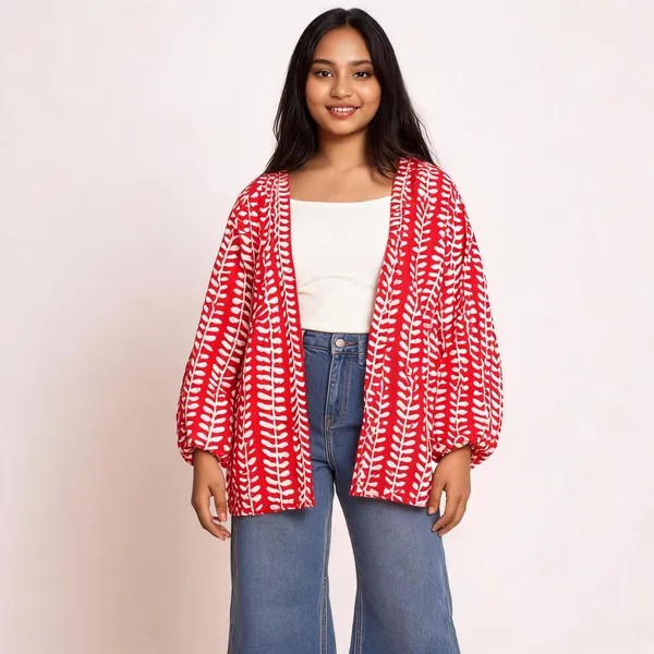 Red_Pure_Cotton_Shrug_For_Women
