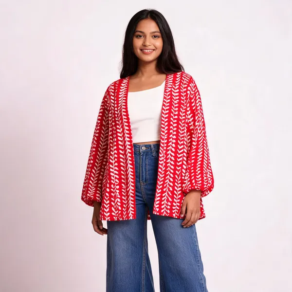 Red_Pure_Cotton_Shrug_For_Women