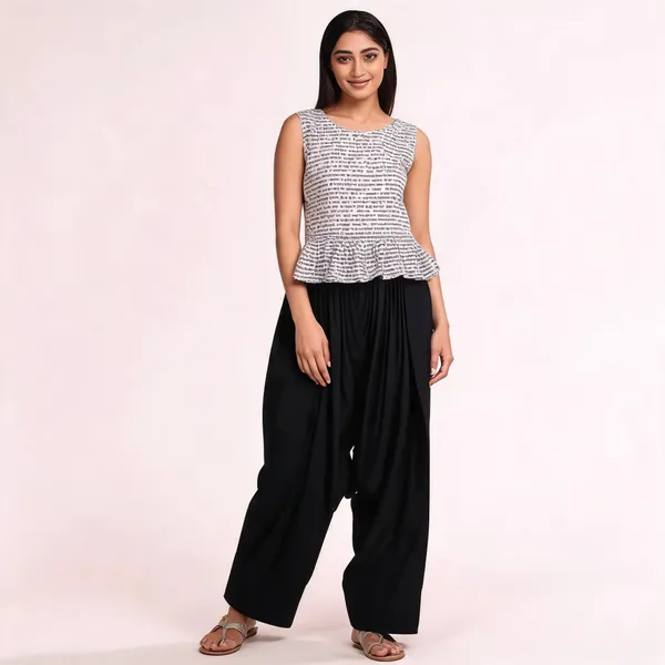 Black_Pure_Cotton_Farshi_Salwar_For_Women