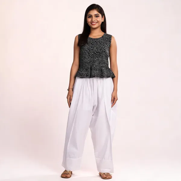 White_Pure_Cotton_Farshi_Salwar_For_Women