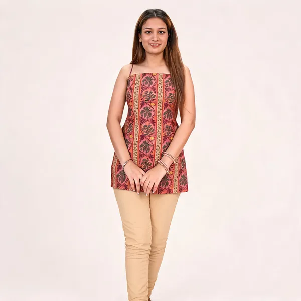 Rust_Pure_Cotton_Short_Kurti_For_Women