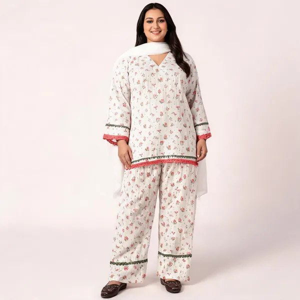 Off_White_Pure_Cotton_Floral_Farshi_Suit_Set_With_Dupatta_For_Women