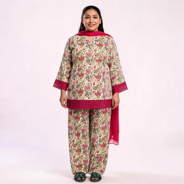Multicolor_Pure_Cotton_Farshi_Suit_Set_With_Dupatta_For_Women