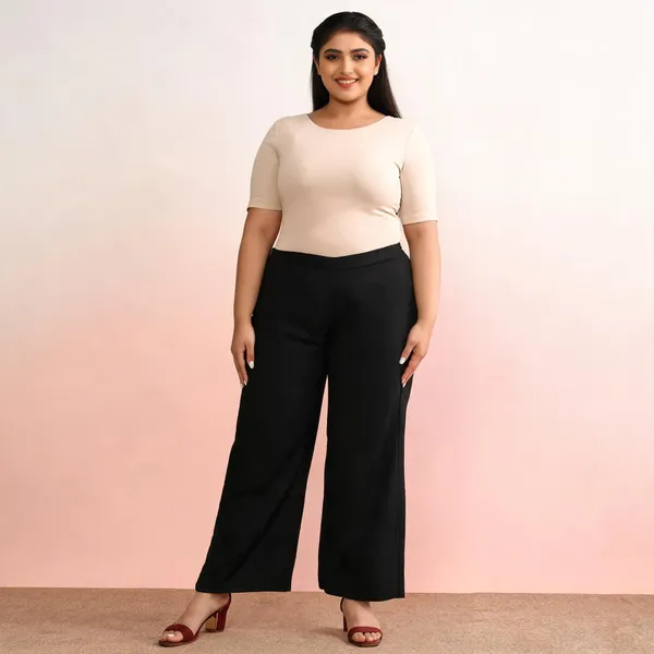Black_Pure_Cotton_Wide_Leg_Trouser_For_Women