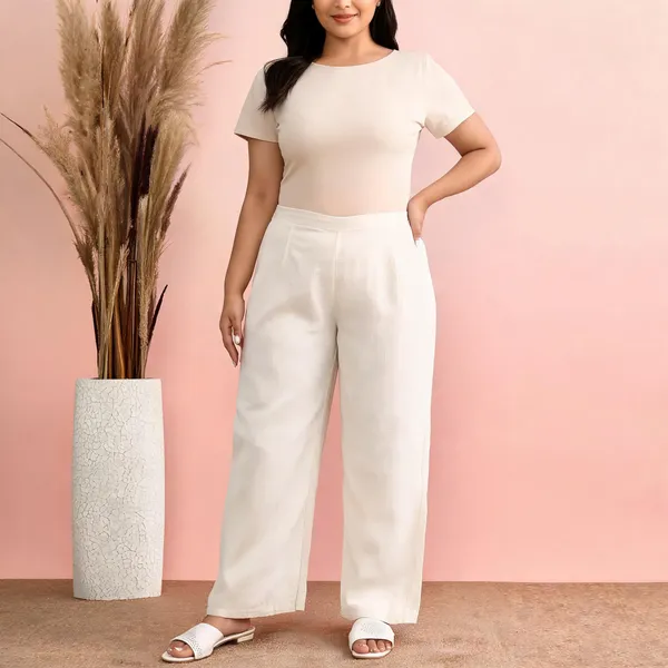 Off_White_Pure_Cotton_Wide_Leg_Trouser_For_Women