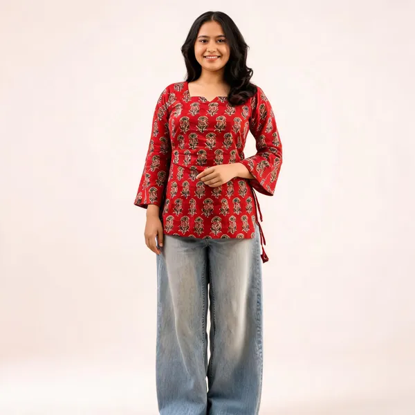 Pure_Cotton_Short_Kurti_For_Women