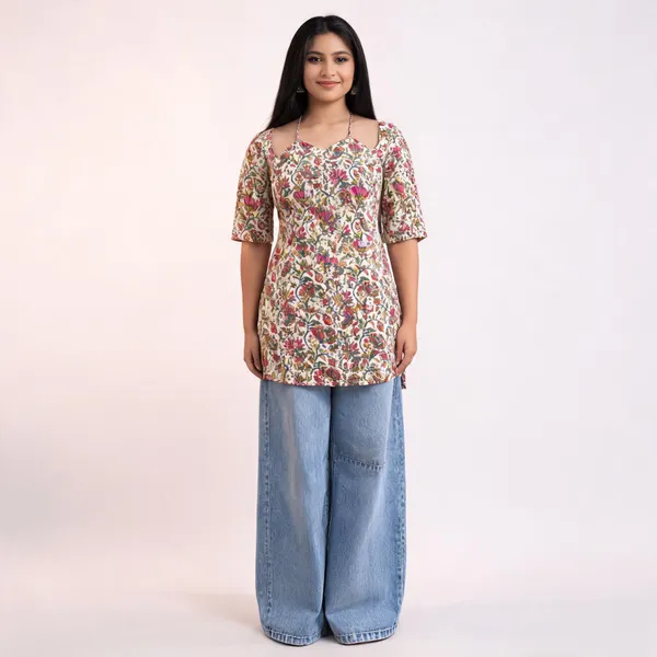 Pure_Cotton_Back_Tie_Short_Kurti_For_Women