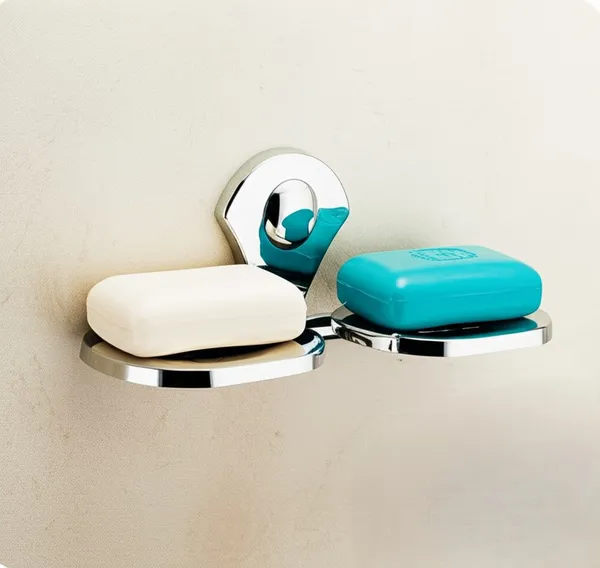 Steel_Modern_Silver_Double_Tier_Wall_Mount_Soap_Dish
