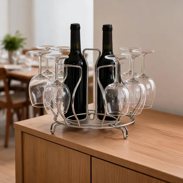 Steel_Contemporary_Chrome_Bottle_And_Glass_Stand