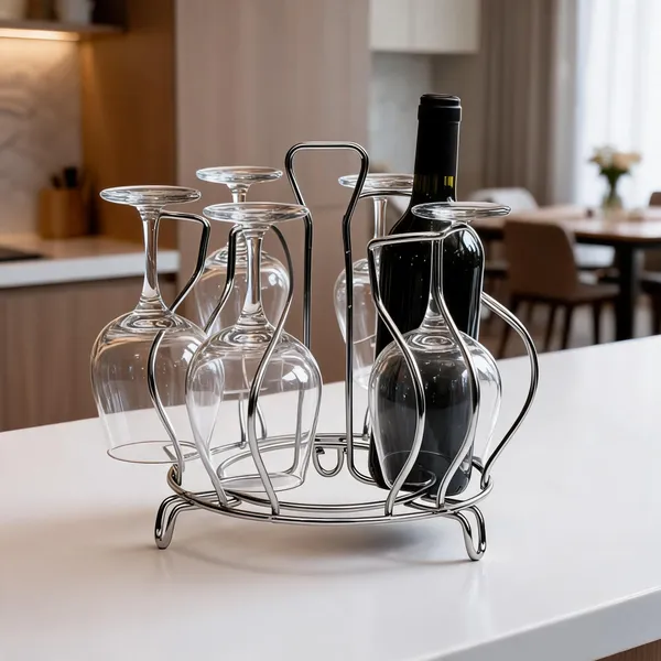 Steel_Contemporary_Chrome_Bottle_And_Glass_Stand