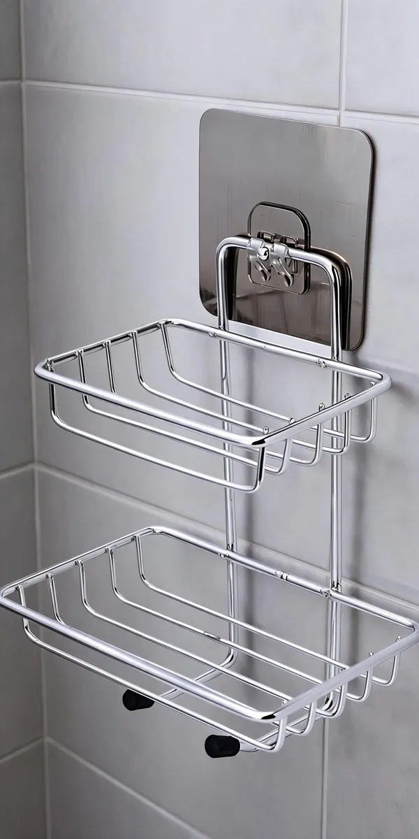 Steel_Modern_Two_Tier_Bathroom_Storage_Rack