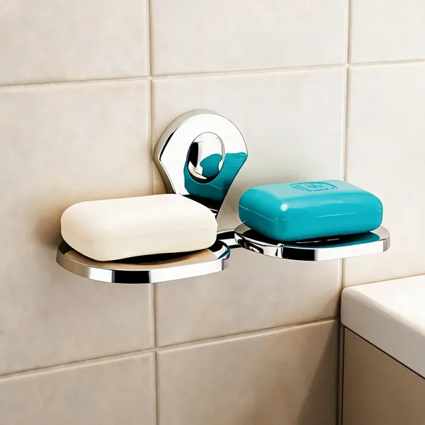Steel_Modern_Silver_Double_Tier_Wall_Mount_Soap_Dish