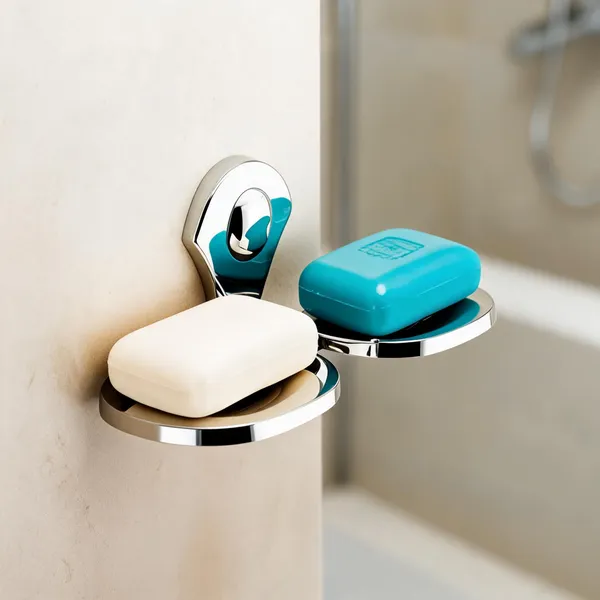 Steel_Modern_Silver_Double_Tier_Wall_Mount_Soap_Dish