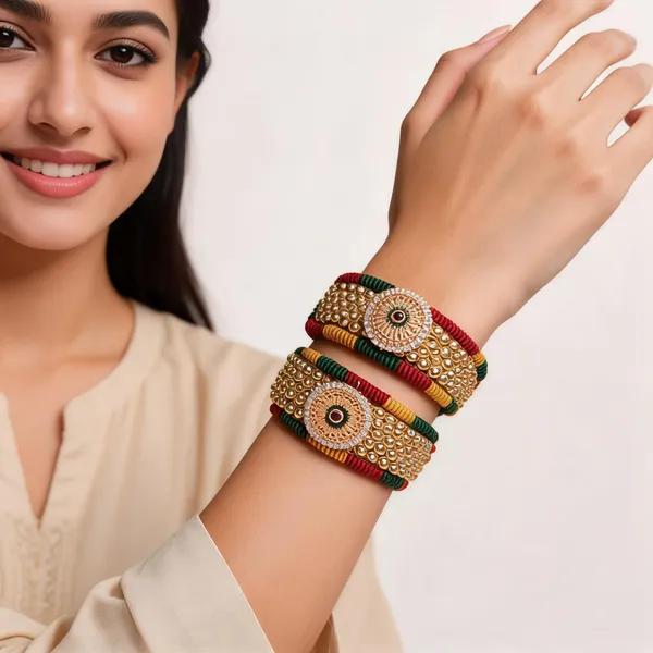 Gold_Tone_Red_Green_Stone_Traditional_Bangles_For_Women