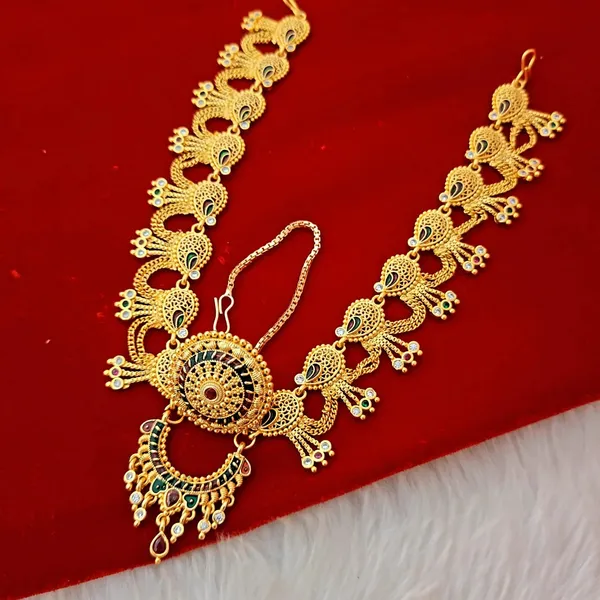 Gold_Tone_Peacock_Motif_Necklace_for_Women