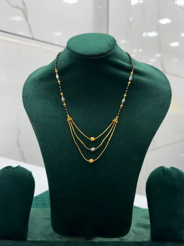 Gold-Tone_Black_Beaded_Layered_Necklace_for_Women