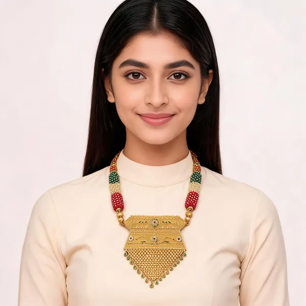 Gold_Multicolour_Beaded_Traditional_Necklace_For_Women