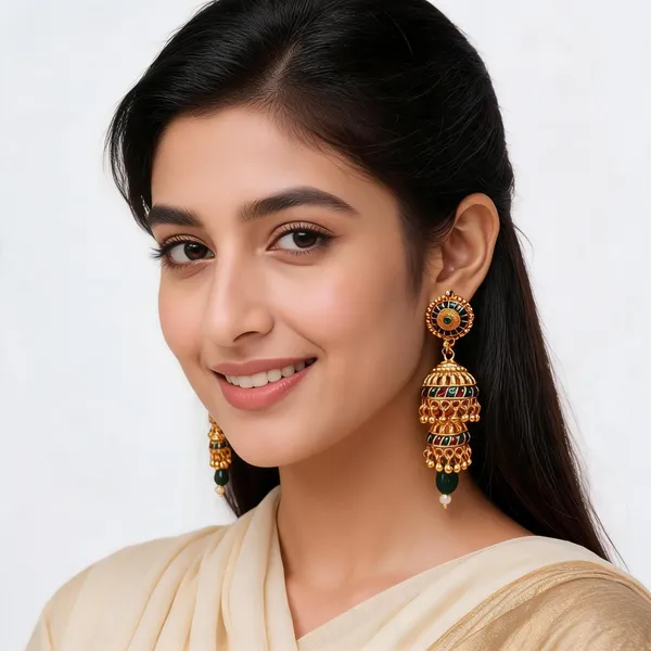 Gold_Tone_Multicolour_Traditional_Jhumka_Earrings_For_Women