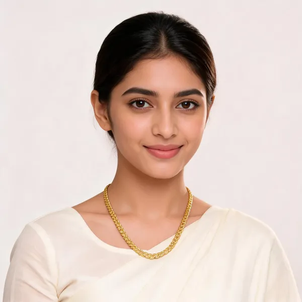 Gold_Tone_Braided_Chain_Necklace_For_Women