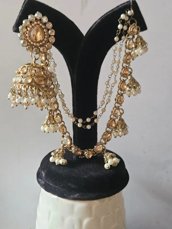 Gold_Tone_Kundan_Pearl_Bridal_Earrings_Set