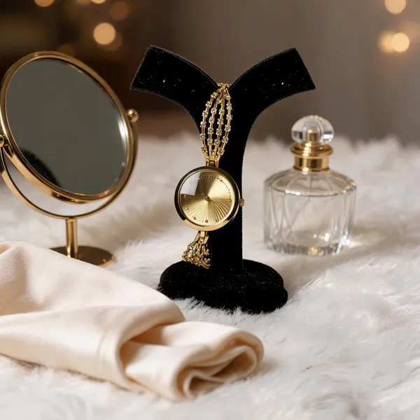Gold_Tone_Metal_Linked_Bracelet_Analog_Watch_For_Women