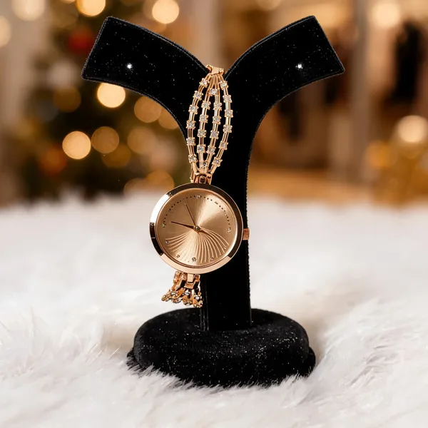Gold_Tone_Metal_Ornate_Linked_Bracelet_Analog_Watch_For_Women